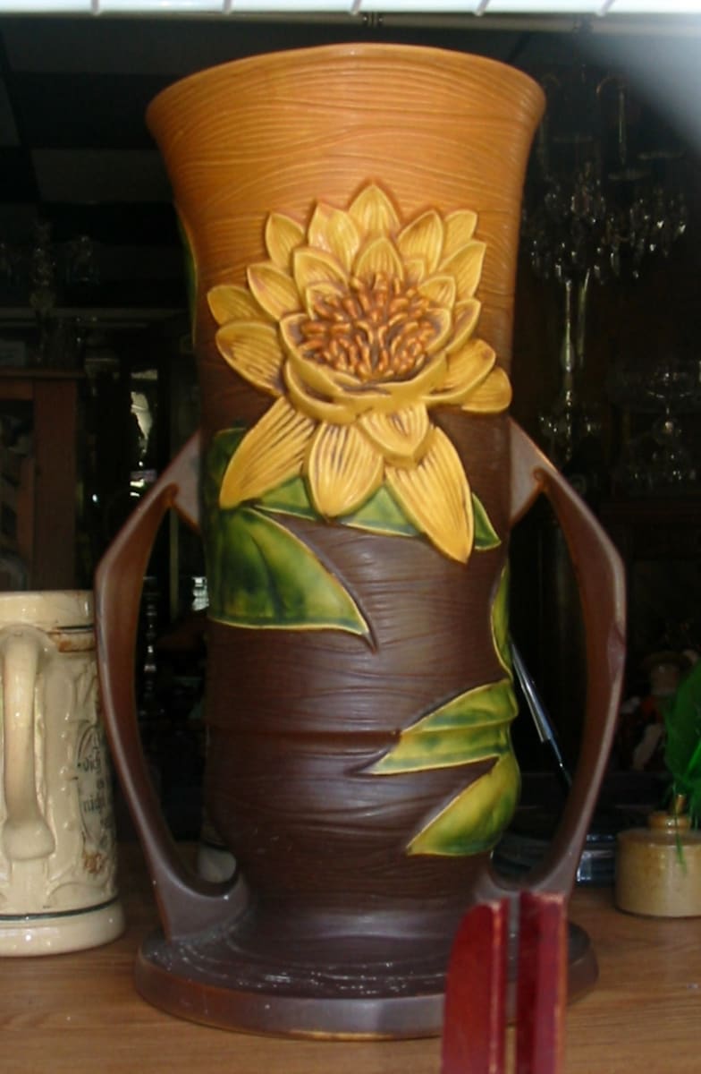 Large Flower and Leaf Vase with Handles by inHIShandsart, Image 1.
