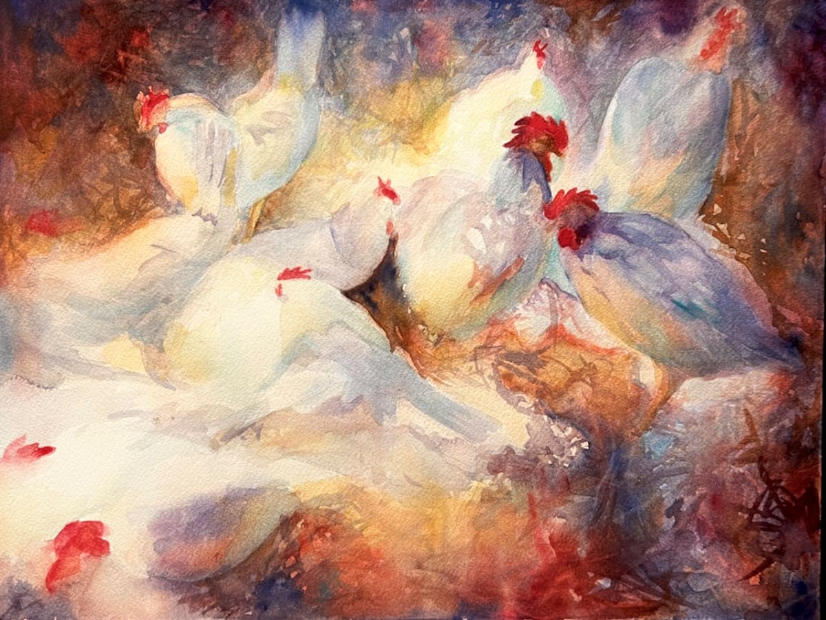 Chickens by Cheryl Feng  Image: Watercolor Sketch - 
Chickens by Cheryl Feng