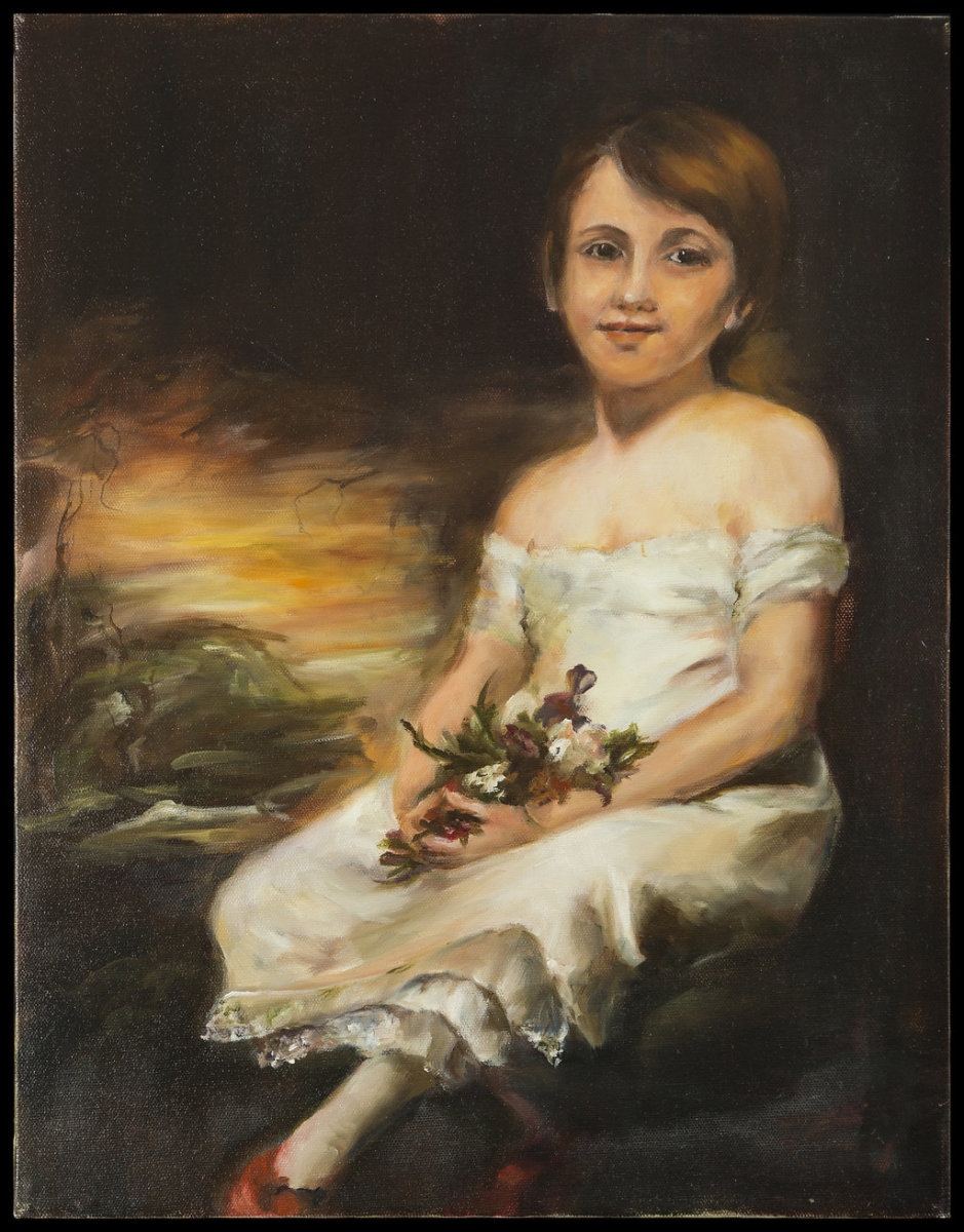 After Raeburn's Young Girl Holding Flowers by Sonya Kleshik 