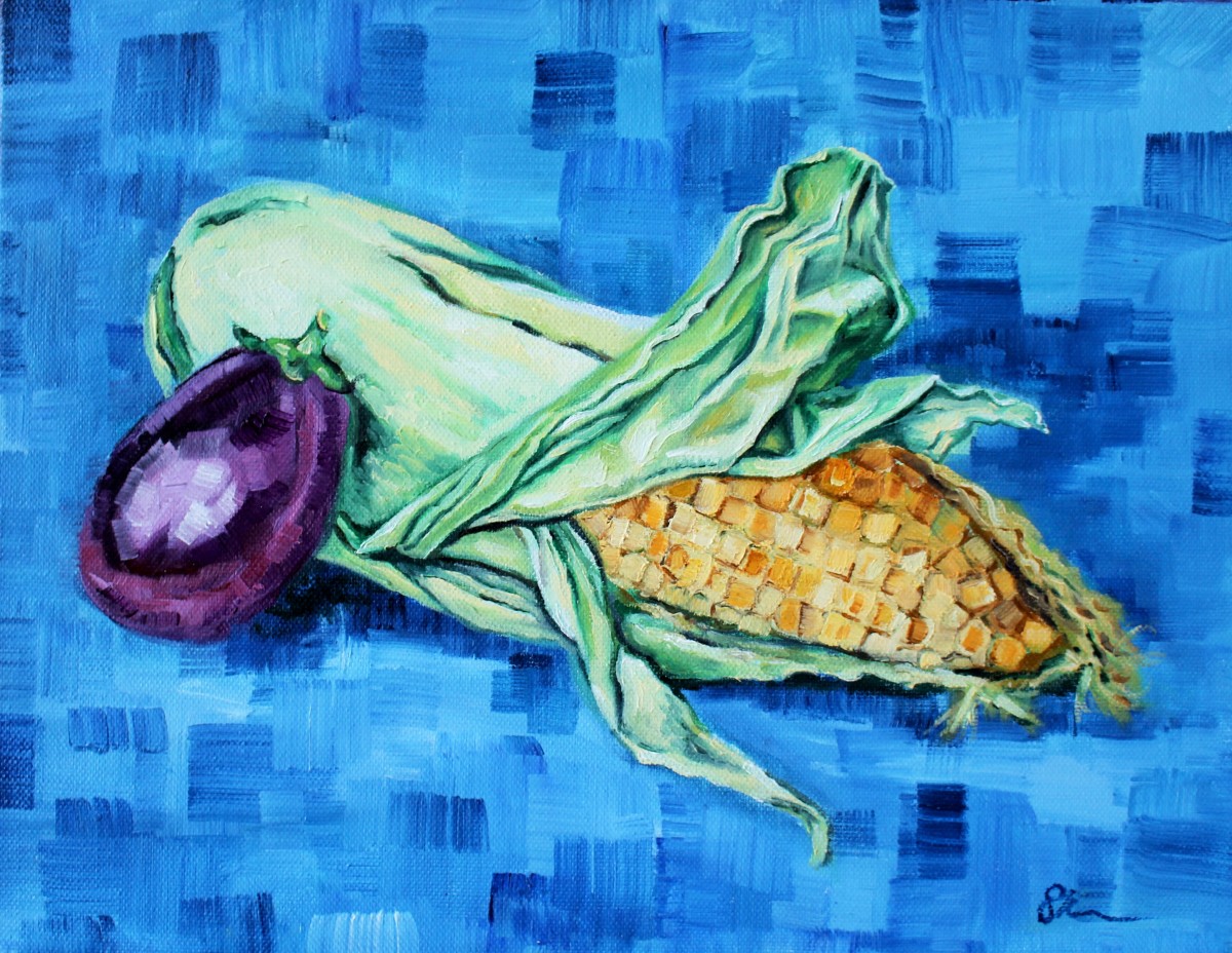 Corn and Eggplant by Sonya Kleshik 