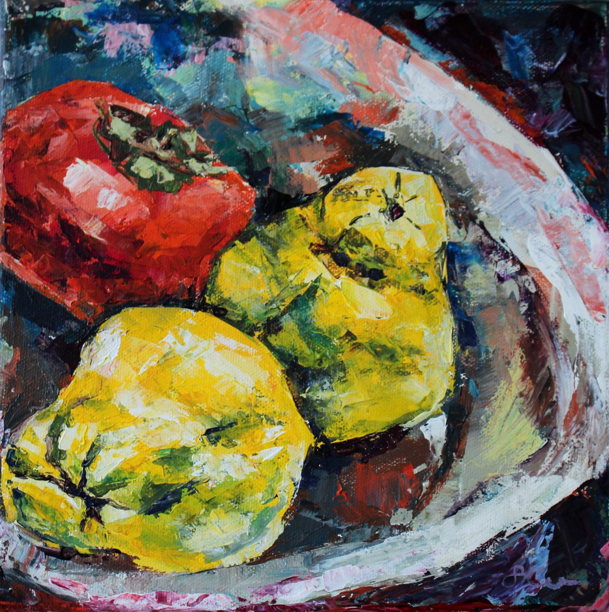 Persimmon and Quince by Sonya Kleshik 