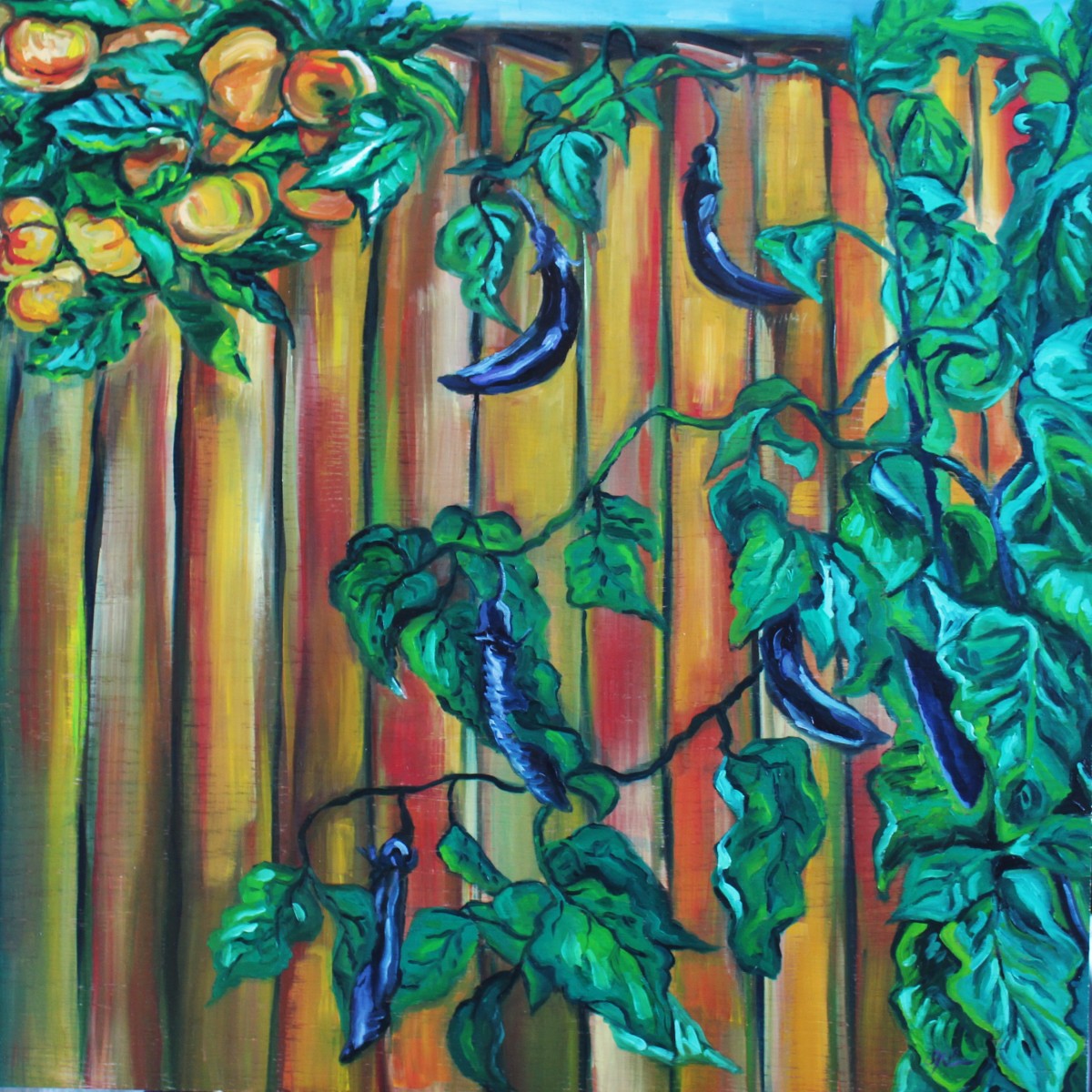 Eggplants and Persimmon Tree by Sonya Kleshik 