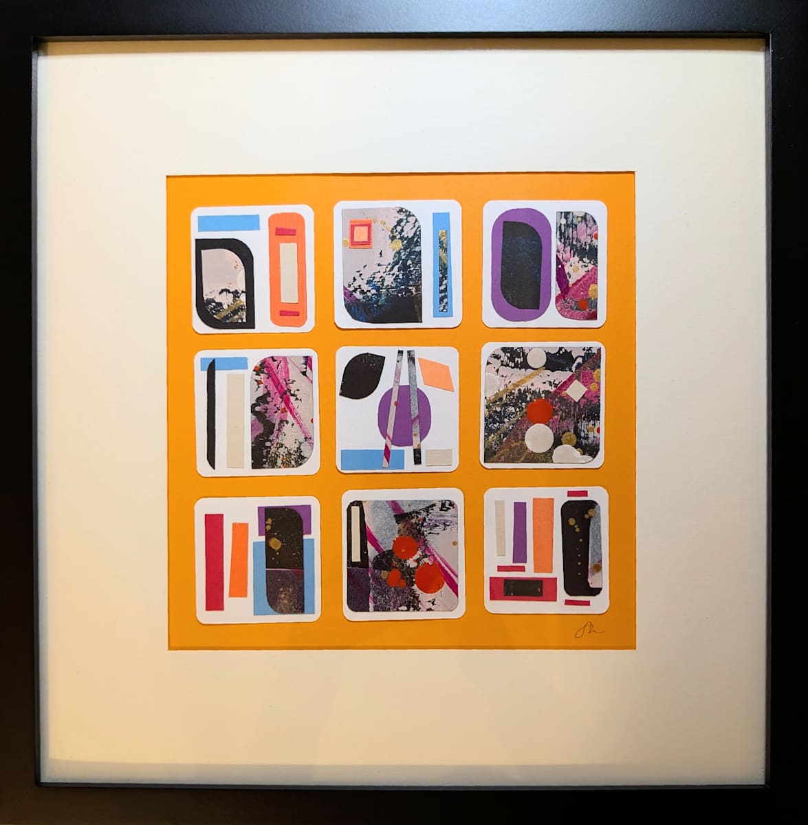 3x3 Mixed Media Cosmic Collage V by Sonya Kleshik 