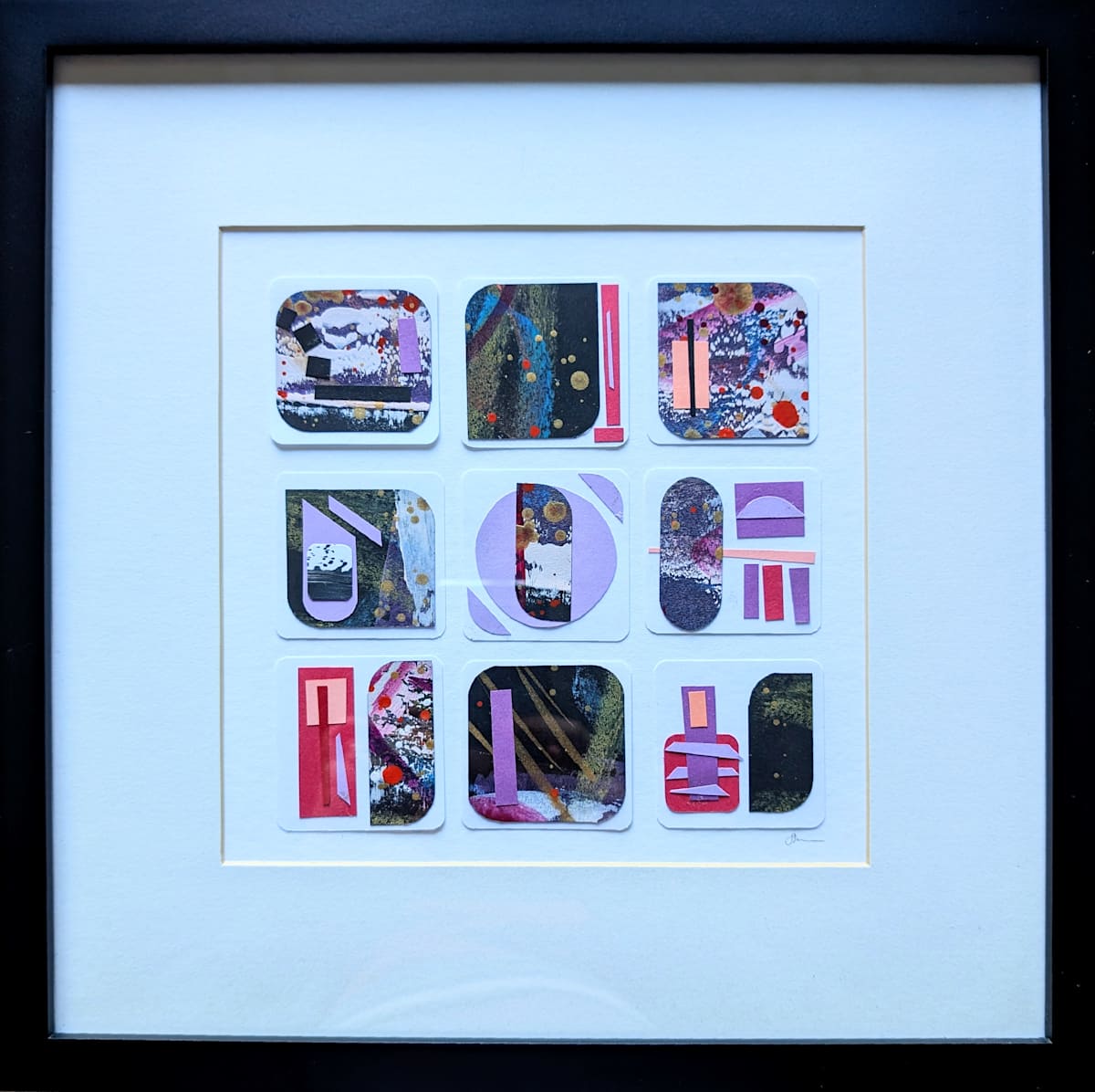 3x3 Mixed Media Cosmic Collage VI by Sonya Kleshik 