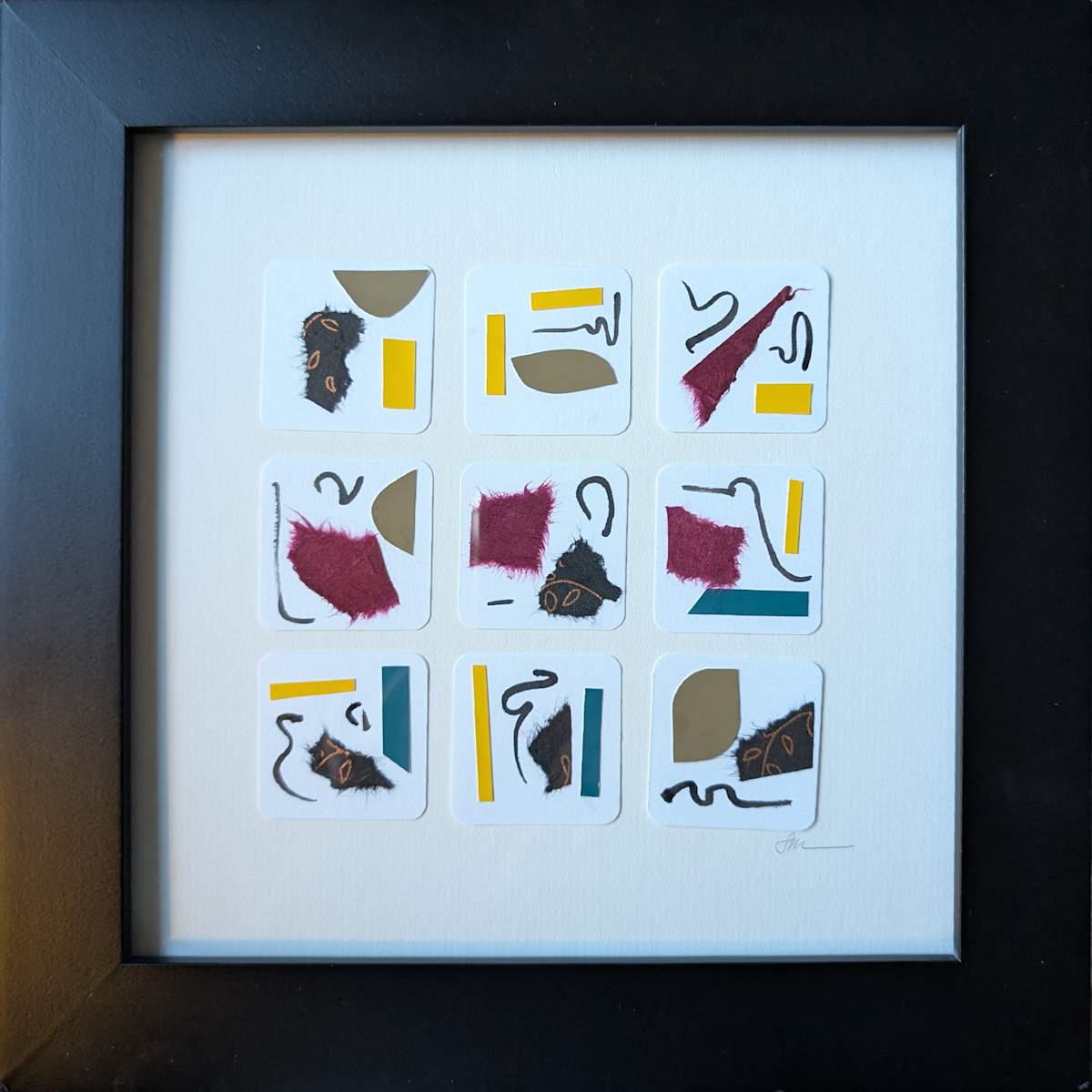 3x3 Tiny Abstract Collage I by Sonya Kleshik 