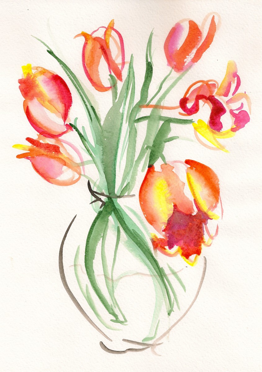 Vase of Tulips by Sonya Kleshik 