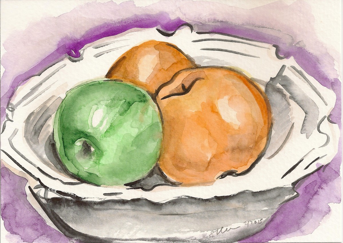 Still Life with Apple and Pears by Sonya Kleshik 