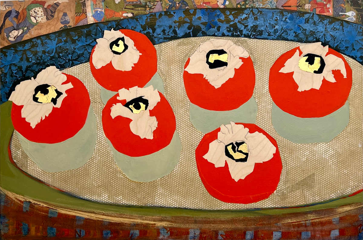 Gathering With Persimmons II by Shobha Jetmalani, Image 1.