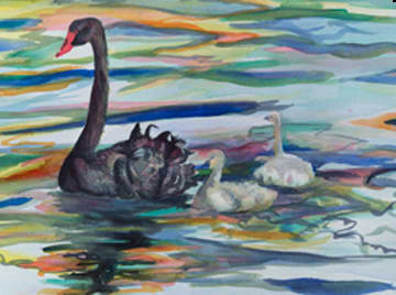 Morning Swim (Watercolor Giclee) by April Rimpo 