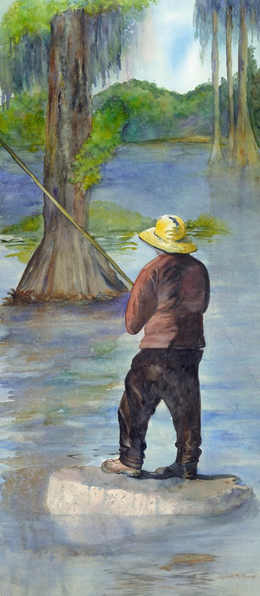 Solitude by a Cypress Lake by April Rimpo 