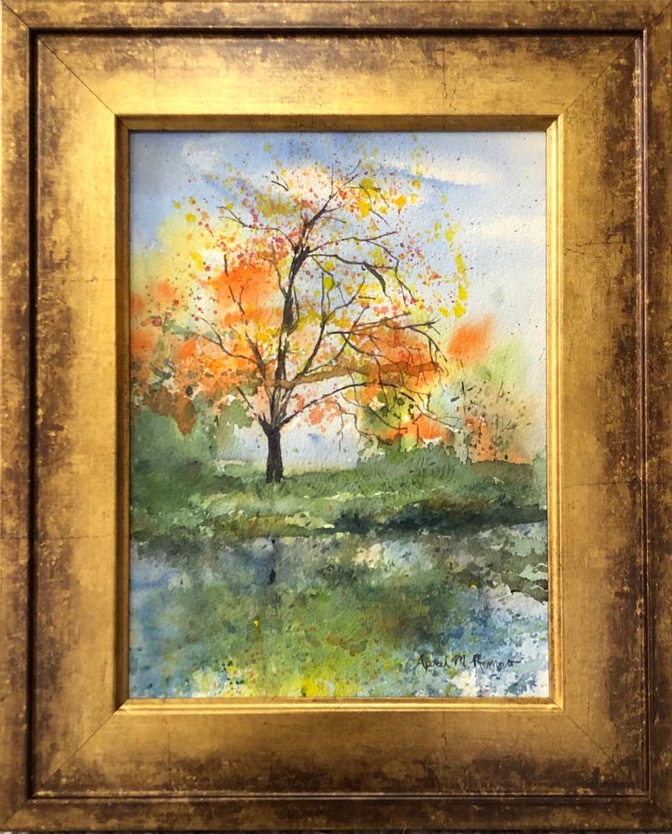 Year's End by April Rimpo  Image: Year's End - Frame with Golden Finish