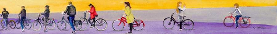 Traffic Jam Series III: Cyclists - 5" X 40" 1/250