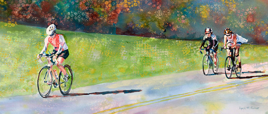 Catching Up (print) by April Rimpo  Image: Original Sold, available as a print on Canvas