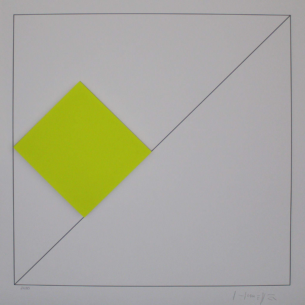 Konkrete Komposition mit Gelb by Gottfried Honegger 