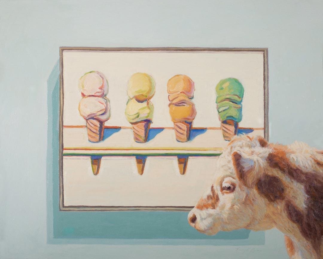 At the Museum (after Thiebaud) by Nancy Bass 