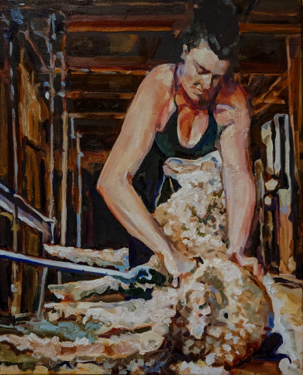 Red Shearer, Three Graces, Central Panel of Triptych by Rachel Catlett 