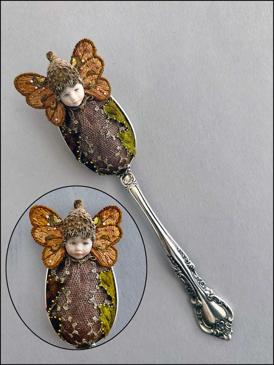 Sterling Silver Spoon Fairy Baby / Forest by Stephanie Blythe 