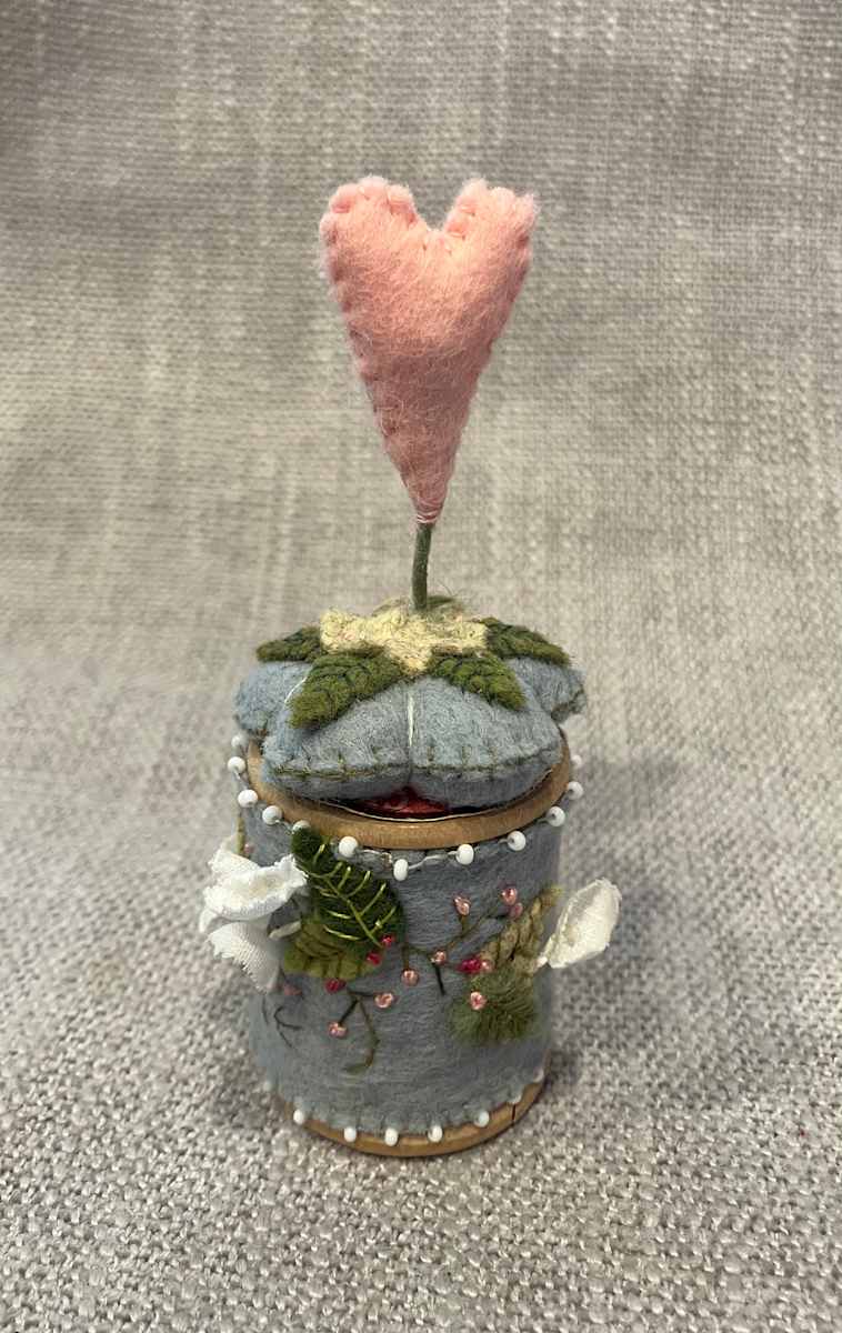 Wool blended felt vintage spool by Christine Shively Benjamin  Image: Full View