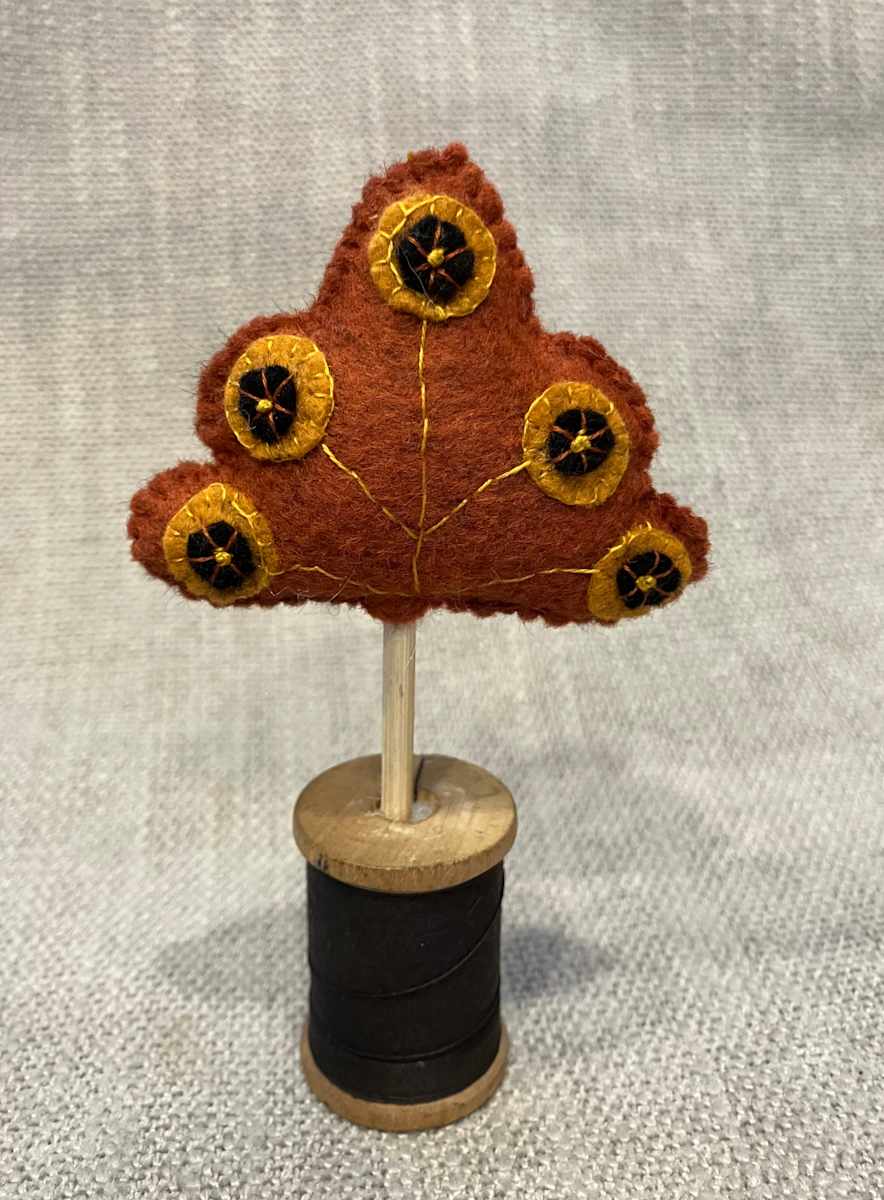 Halloween Felt tree on vintage spool by Christine Shively Benjamin  Image: Full View