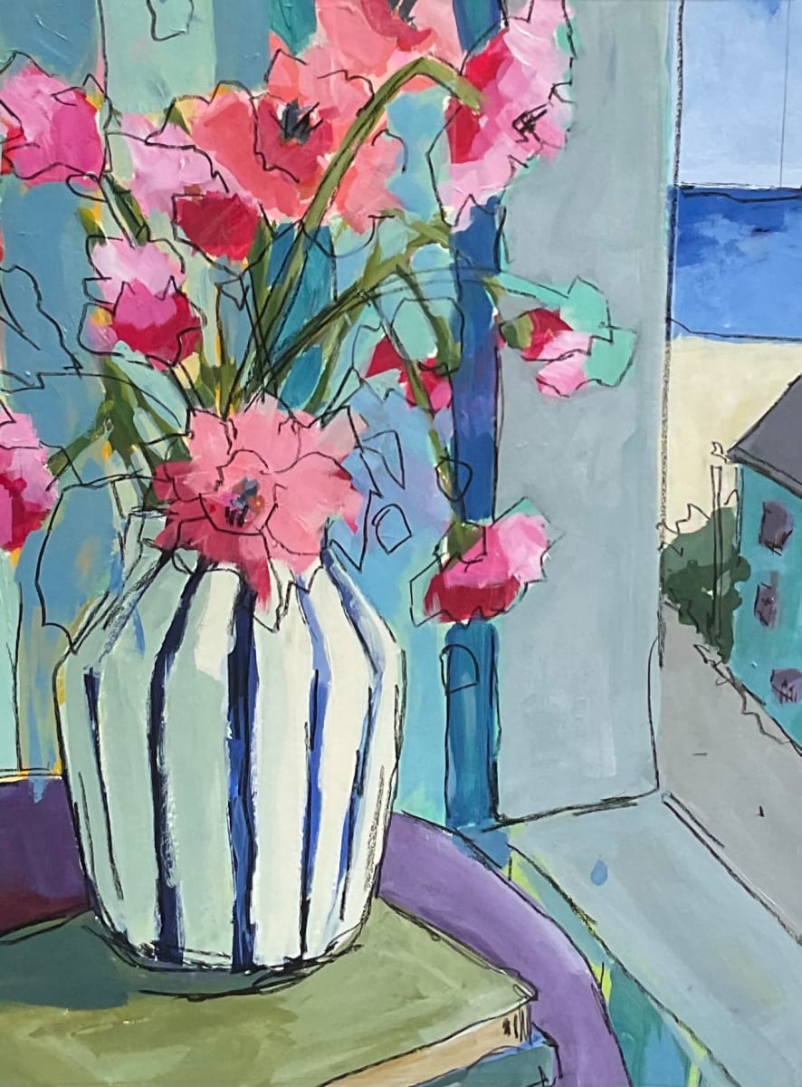 Blue Striped Vase by Beth Murray, Image 14.