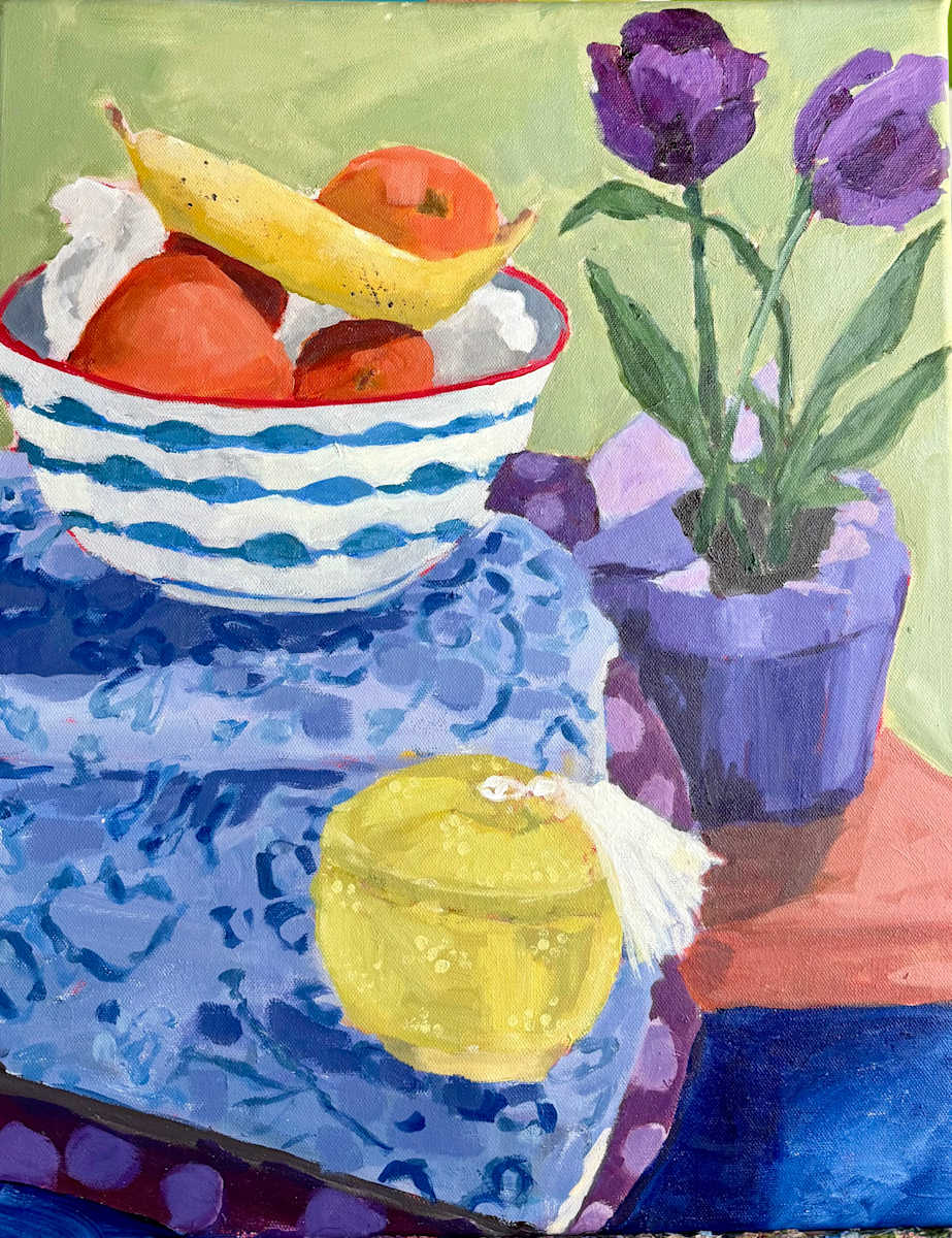 Fruit Bowl with Tulips by Beth Murray, Image 1.