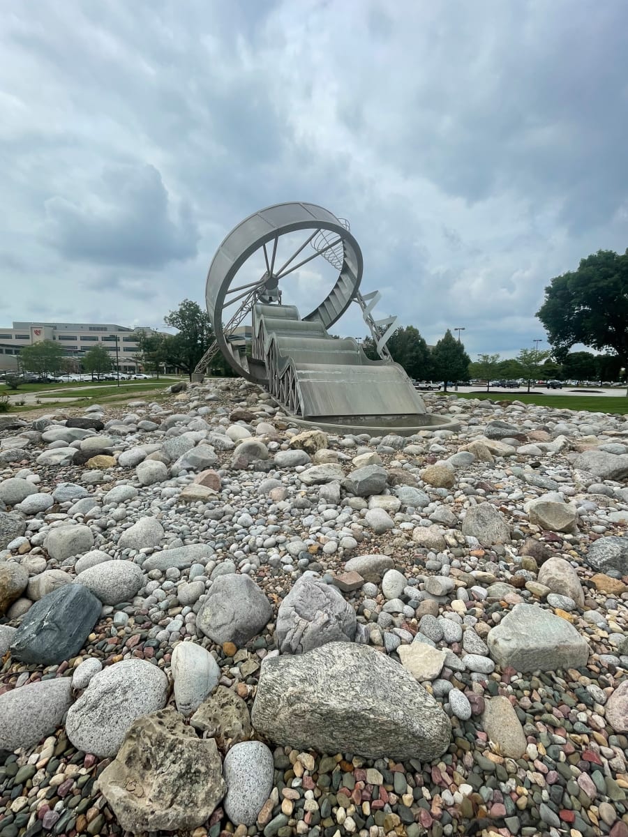 Waterworks by Alice Aycock  Image: "Waterworks" in it's current location on the UNO Scott Campus