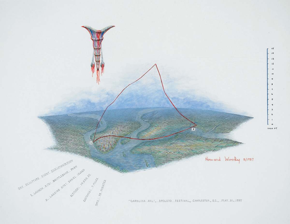 Carolina Sail (drawing) by Howard Woody 