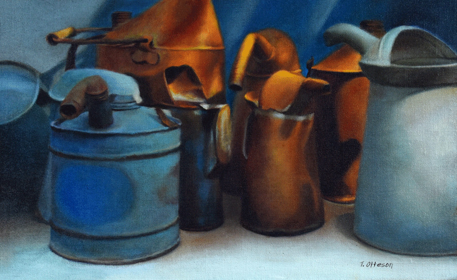 Oil Cans by Theresa Otteson 