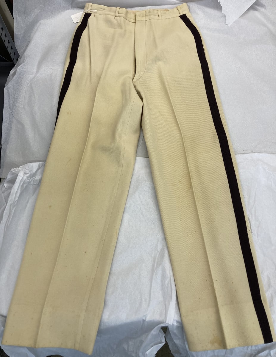 Band Uniform Trousers  Image: Band uniform trousers, front, worn by Band Director Roy Reid, circa 1955