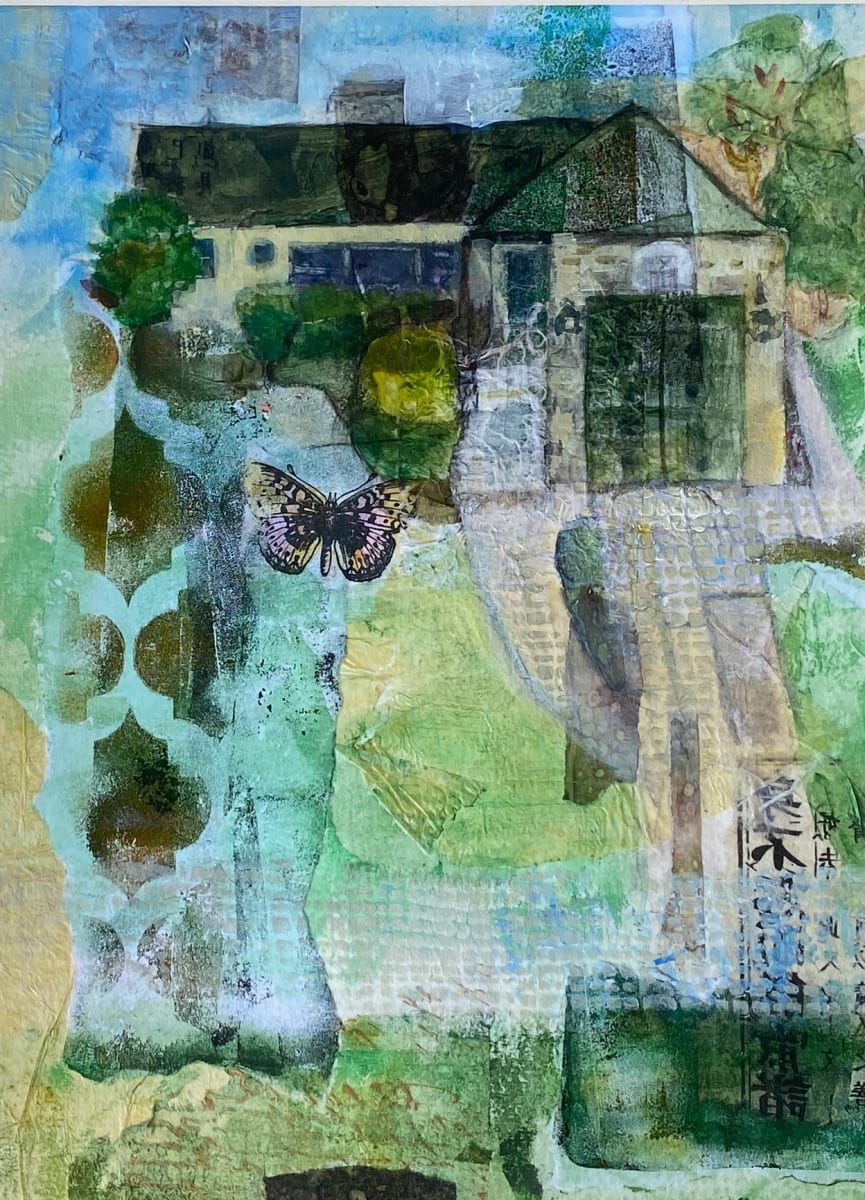 Memories on Marshfield by Kristin Murphy  Image: Mix Media paintings where memories are built up with papers and shapes.