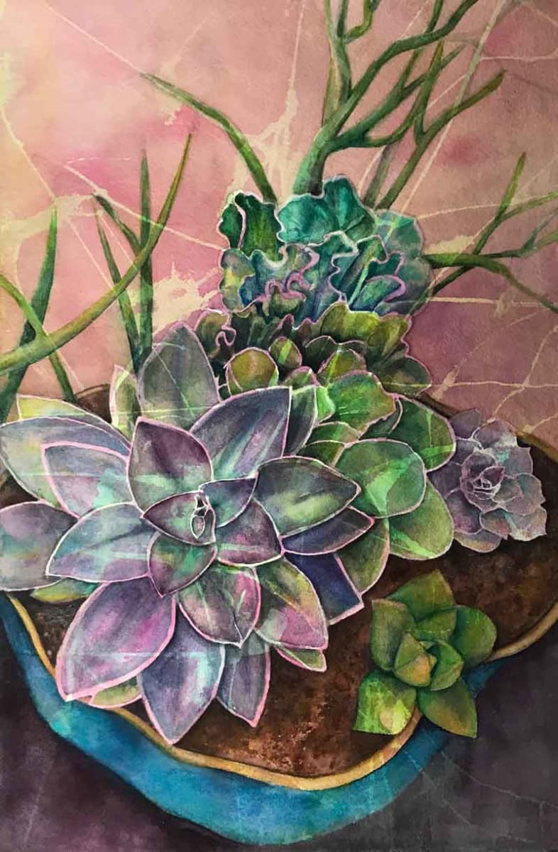 Succulents by Kristin Murphy  Image: Original watercolor painting "Succulents" by artist Kristin Murphy