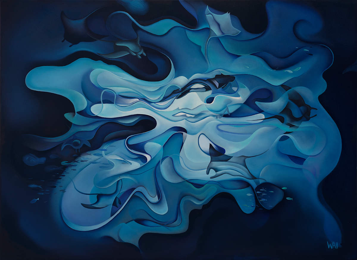 Diving With The Mantas by Brian  Wall 