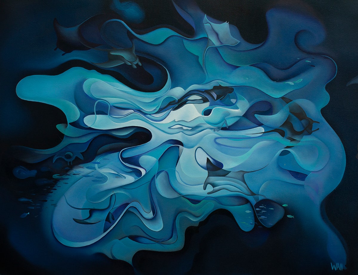 Diving With The Mantas by Brian  Wall 