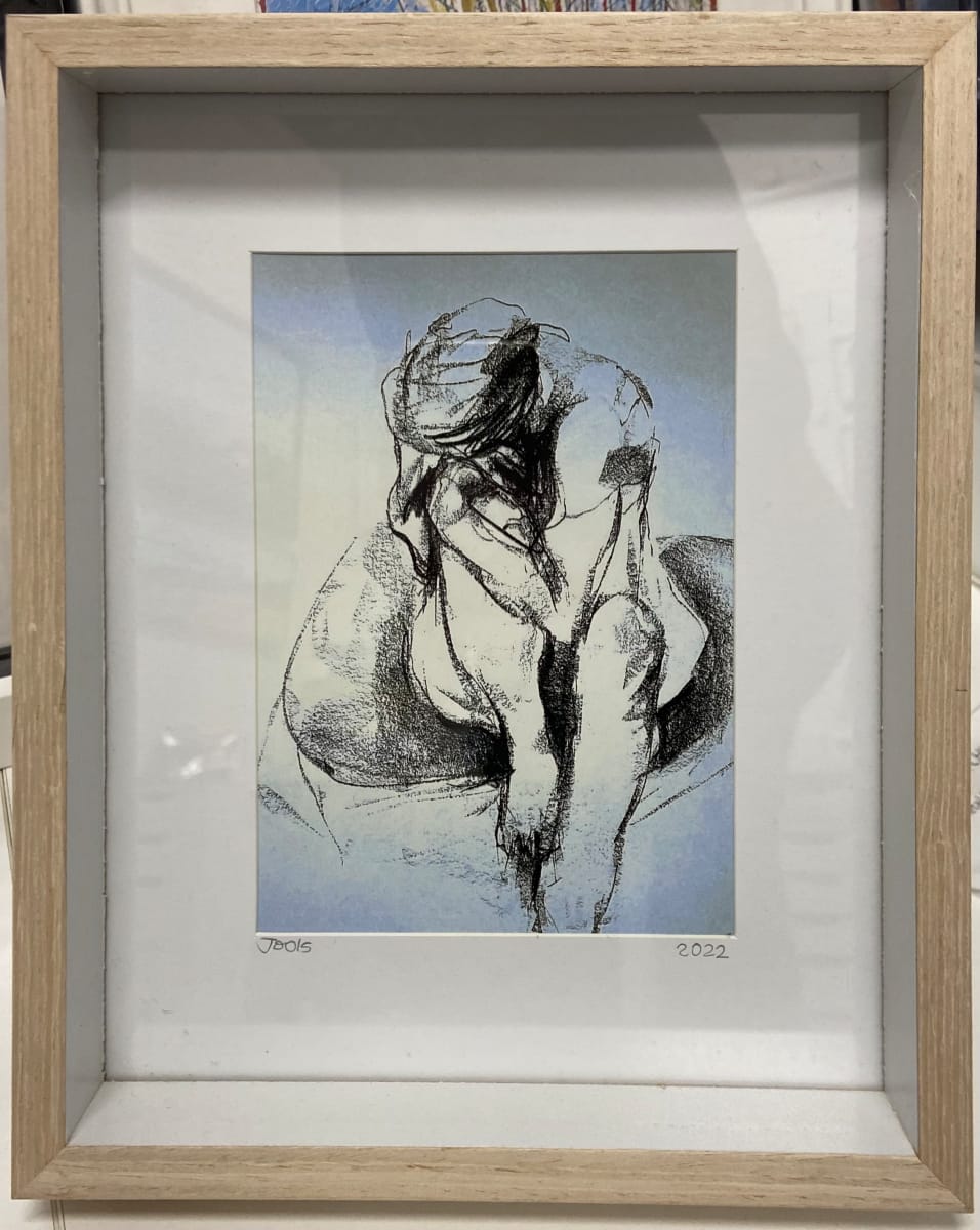 Charcoal study. Original life drawing print by Julie Herringe 