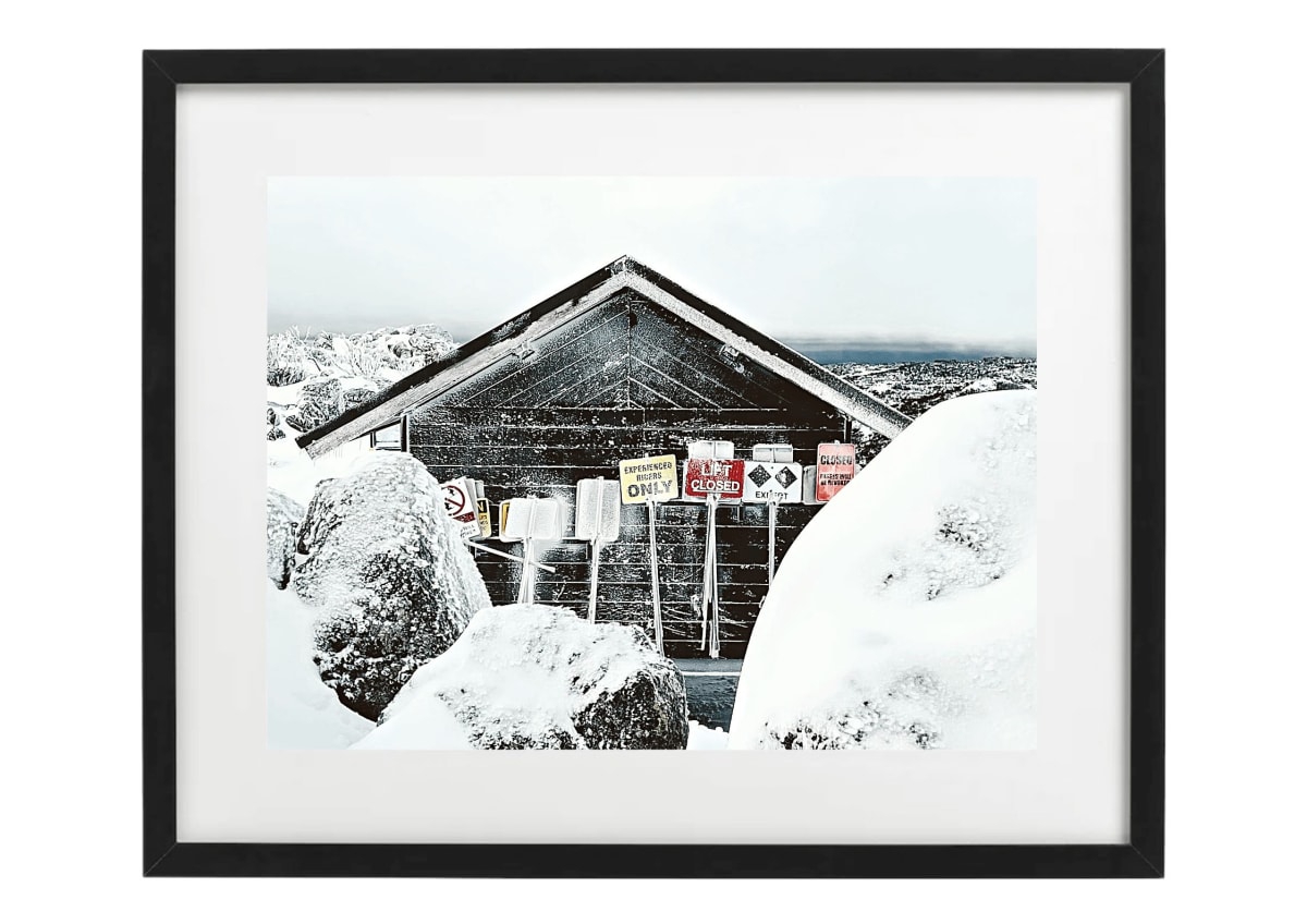 Ridge Patroller's Hut by Fiona Latham-Cannon  Image: Ridge Patroller's Hut A3 Print Enhanced Matte Photographic Paper Black Frame