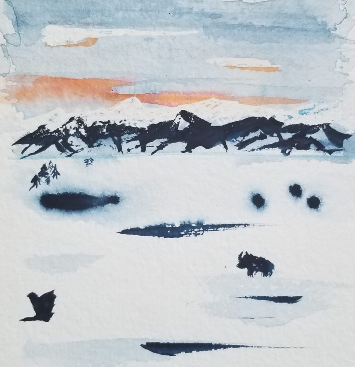 Winter Sunset by Kim Roberts 