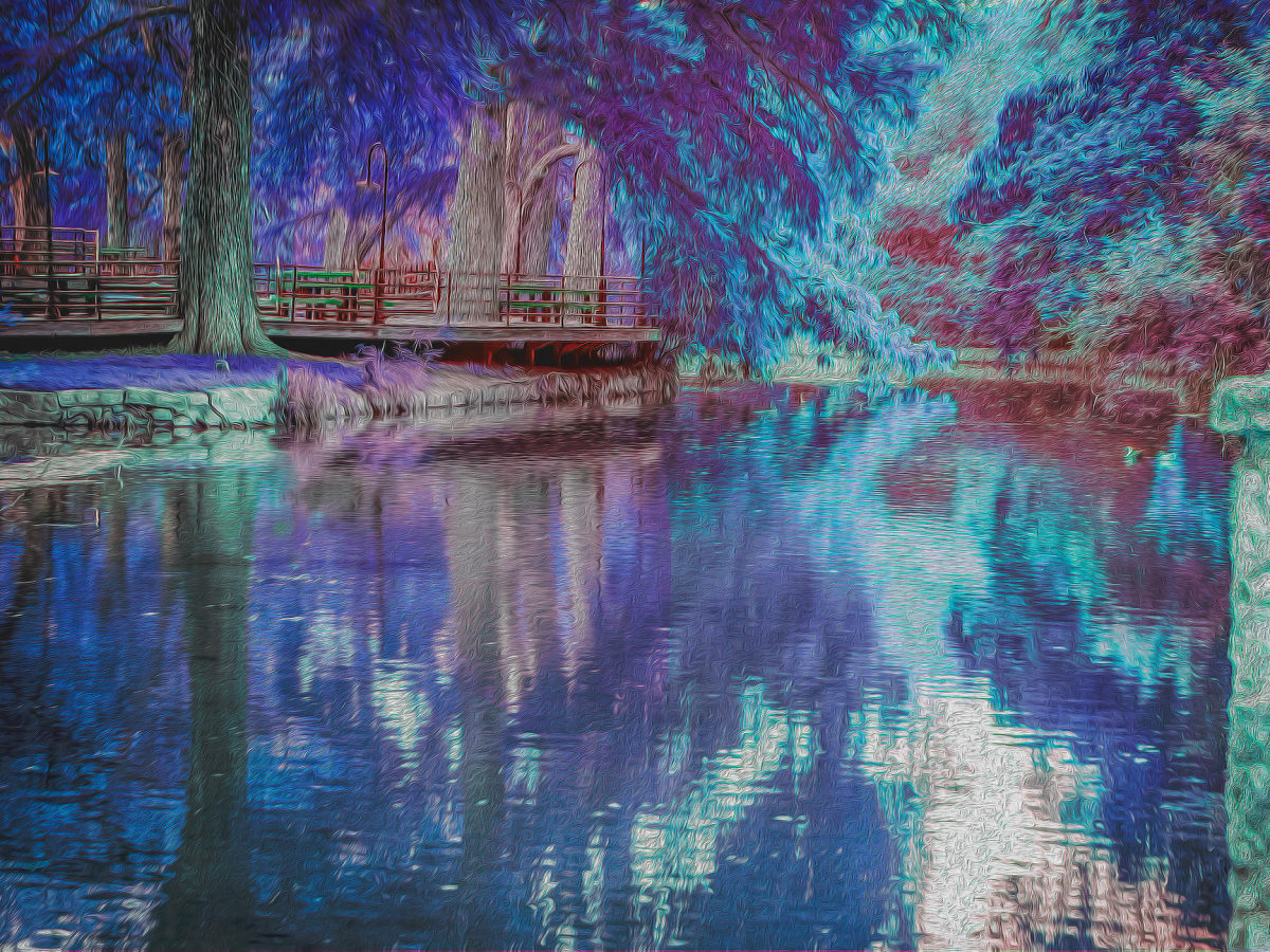 Park Stroll Blue-Green by Nancy J. Wood, Image 1.