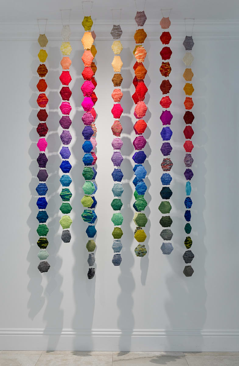 Fiber Mobile. Hanging Sculpture by Evelyn Politzer 