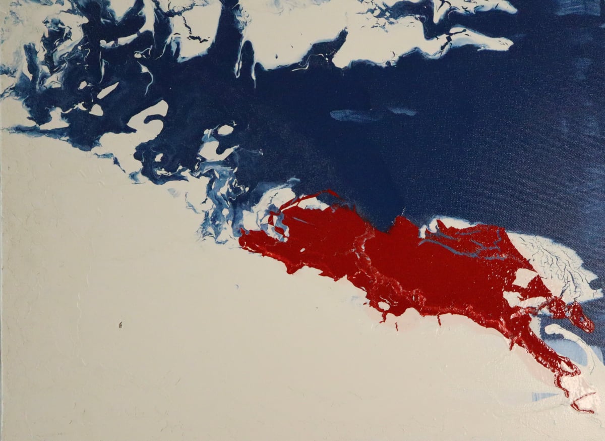paintacial movement series I, no. 2 (blue, red, and white) 