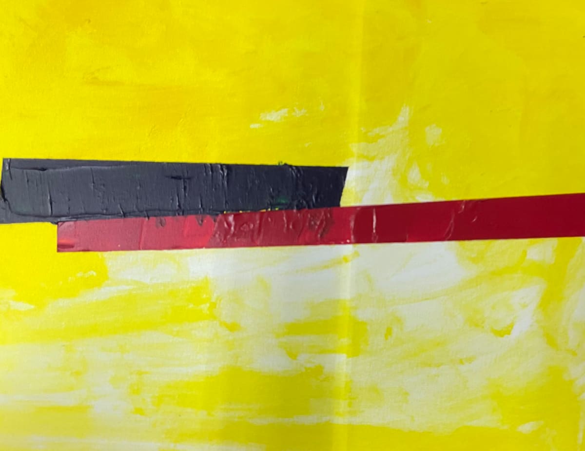 blue/red stripe on yellow 