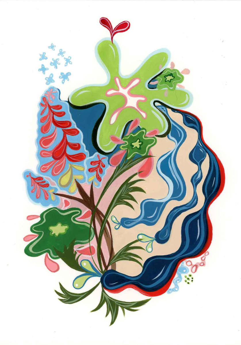 Poofy Garden  Image: A gouache painting based upon a succulent garden.