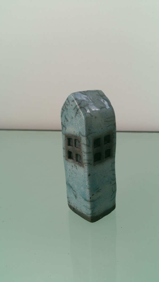 Raku house 17c by Jo Richards Mixed Media Artist 