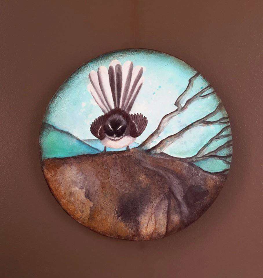 Fantails are Around by Jo Richards Mixed Media Artist, Image 1.