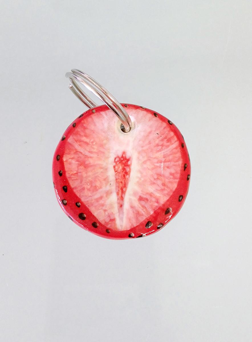Key Ring - Strawberry by Jo Richards Hooker Artist, Image 8.