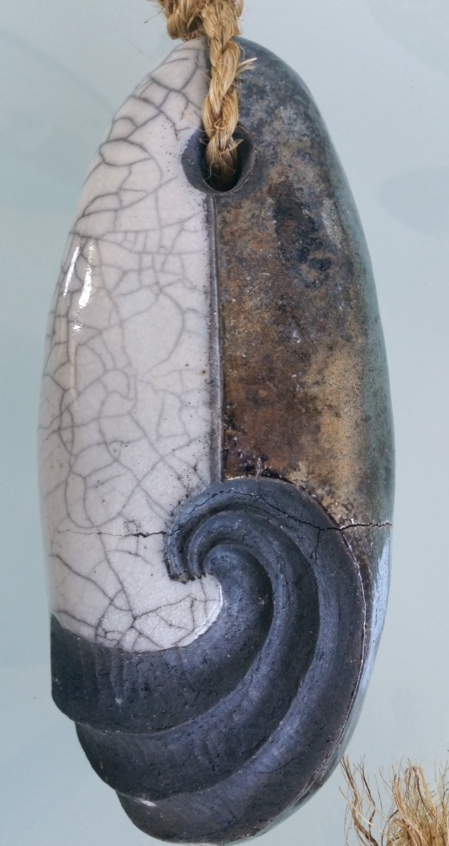 Raku hangi stone bronze by Jo Richards Mixed Media Artist 