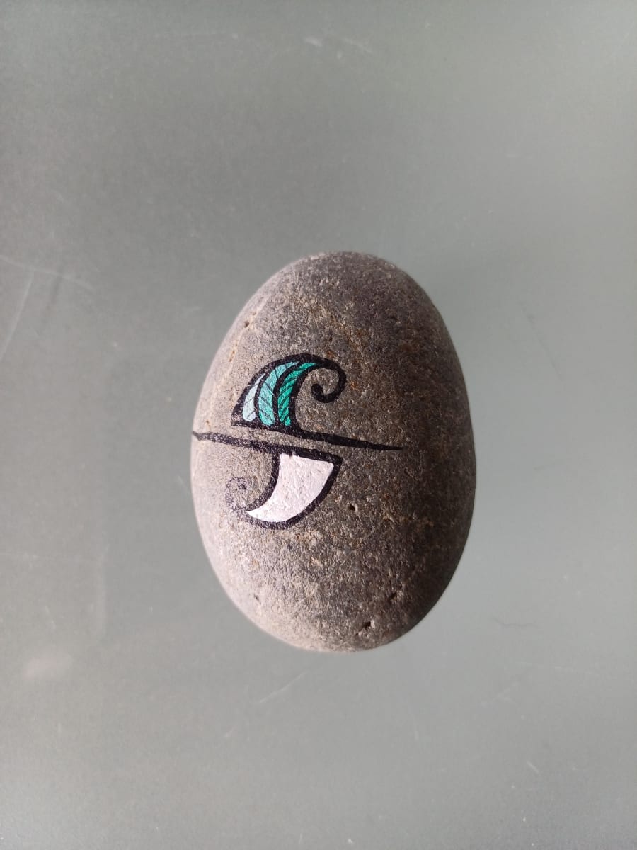 Tattooed comfort stone 1 by Jo Richards Hooker Artist 