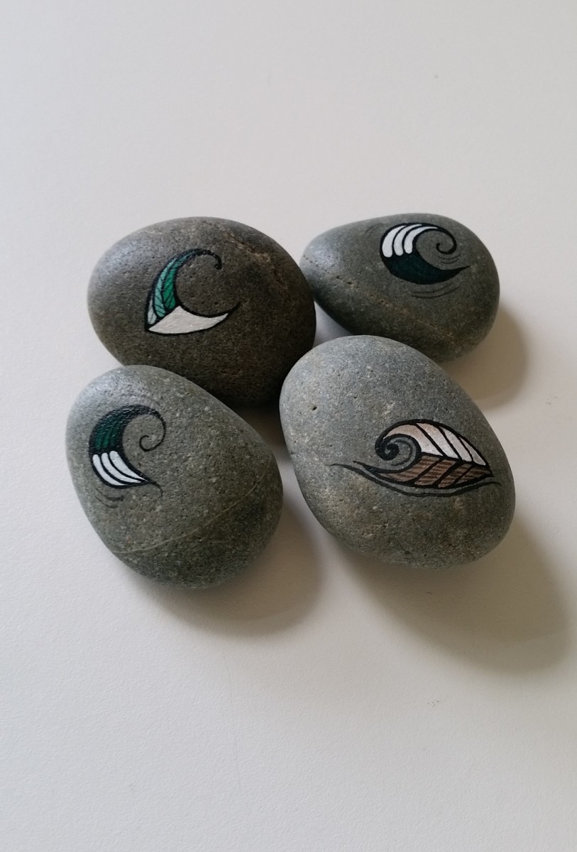 Tattoo Comfort Stones  by Jo Richards Mixed Media Artist 