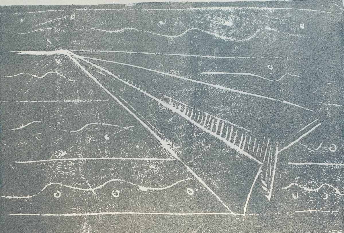 Gray Blue Paper Plane by Courtney Cotton, Image 2.