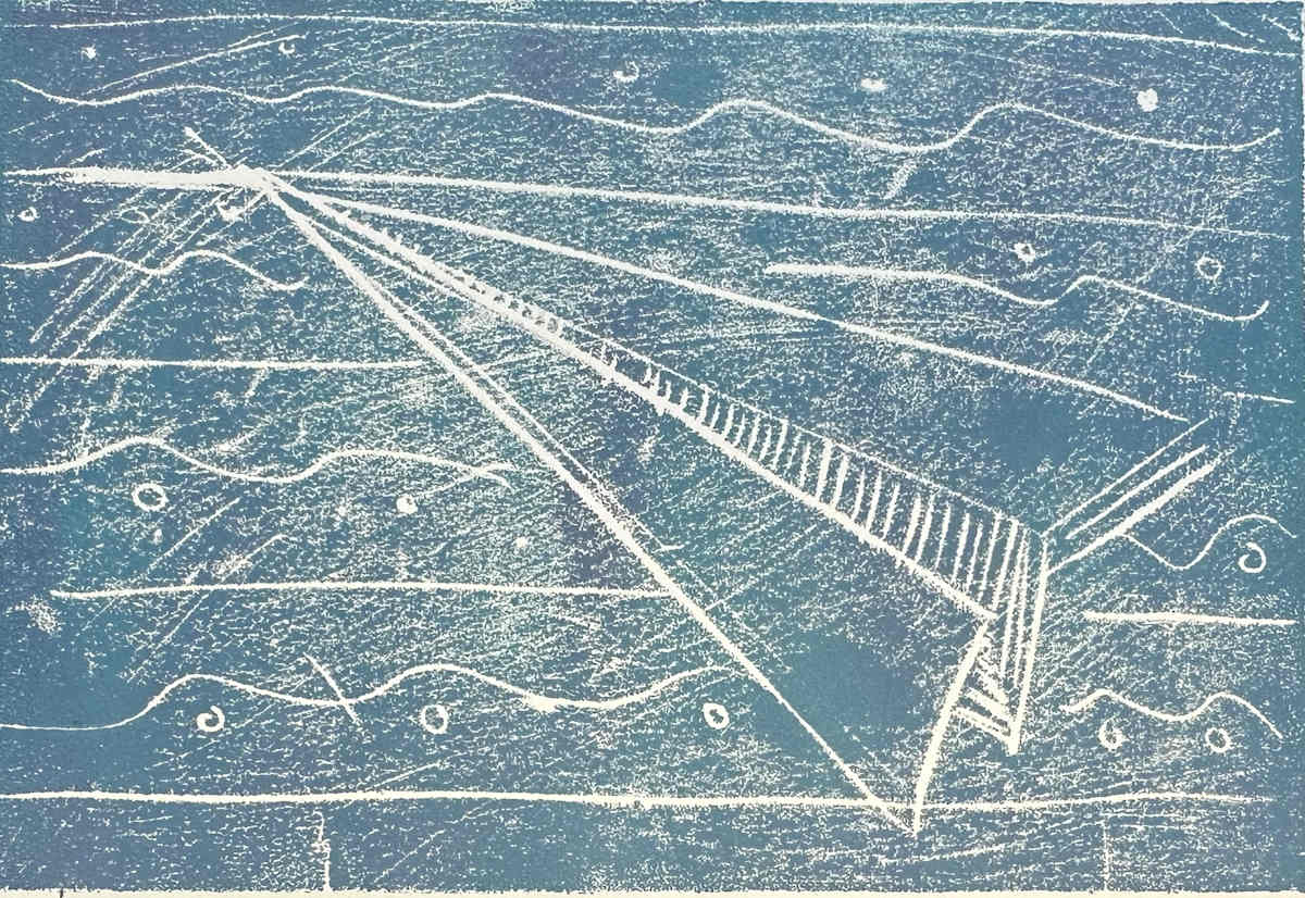 Muted Blue Paper Plane by Courtney Cotton, Image 1.