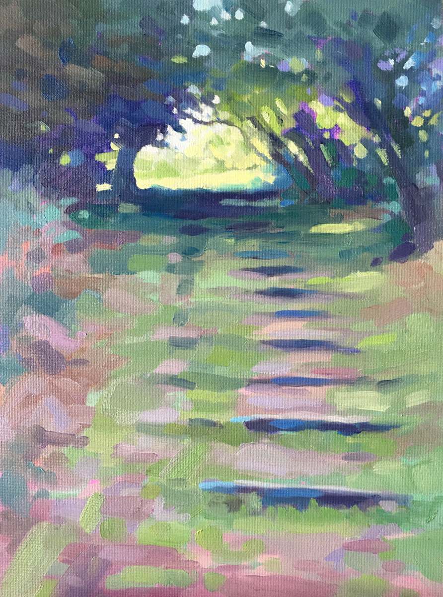 Soft Grassy Steps at Margam by Dawn Harries 